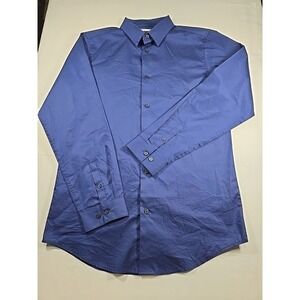 Calvin Klein Boys 20 Dark Blue Button Down Long Sleeve Shirt Preppy